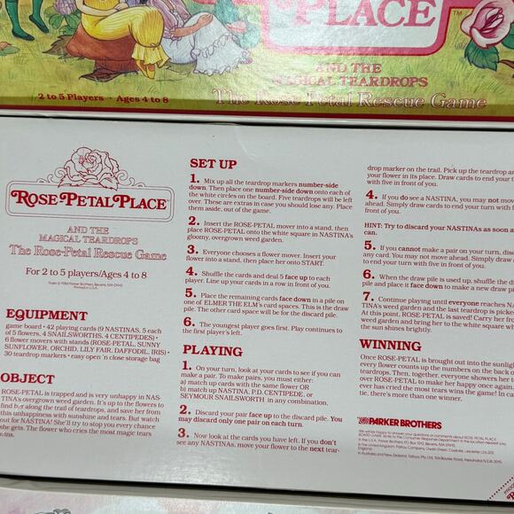 Vintage 1984 Rose Petal Place Magical Teardrops Board Game Parker Brothers - Picture 4 of 7